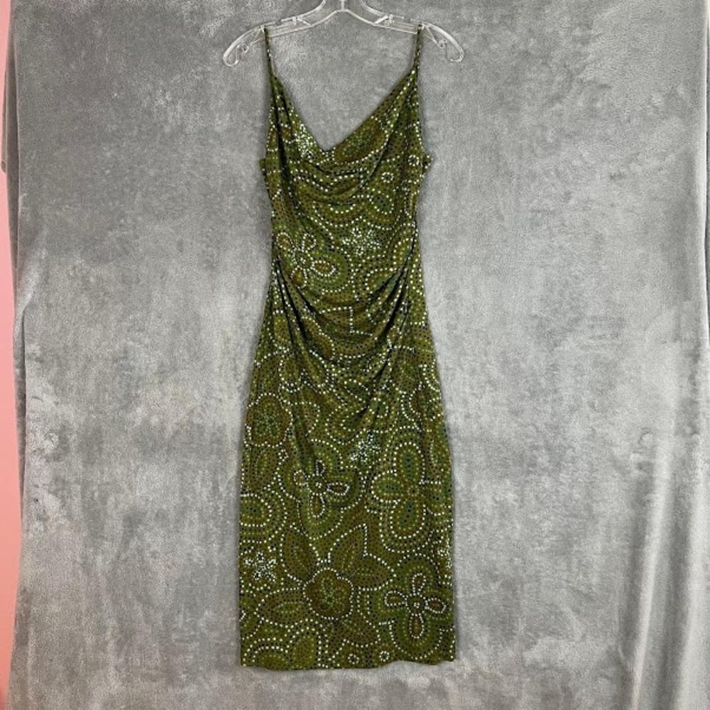 Vintage Y2K Midi Slip Dress Womens M/L Cowl Neck Going Out Retro Festival